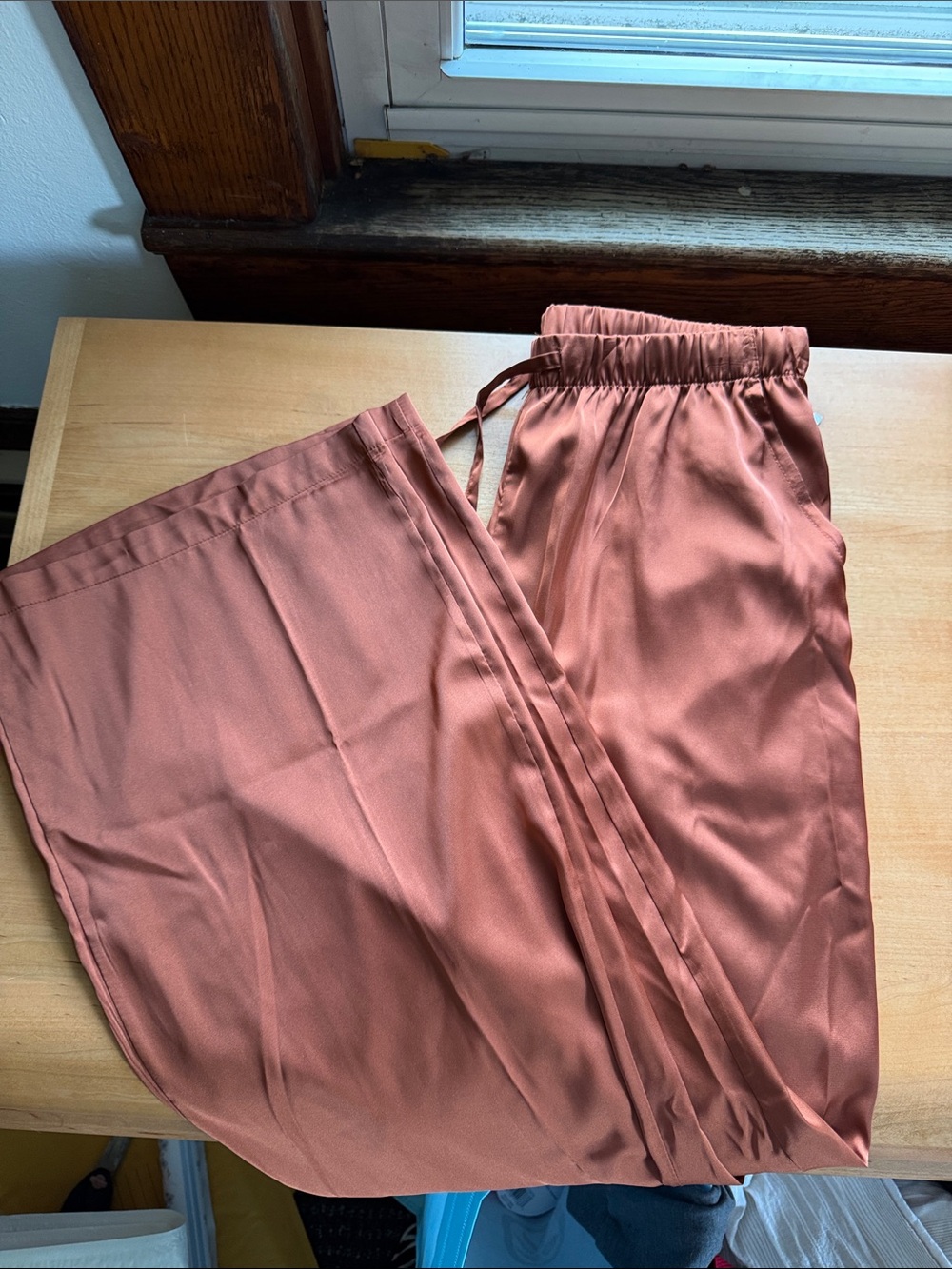 Satin wide leg pants